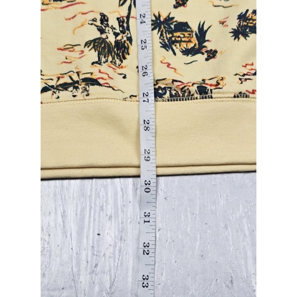 VTG Eddie Bauer Sweatshirt Mens Medium Yellow Crewneck Island Hawaiian Volcano - Picture 6 of 8